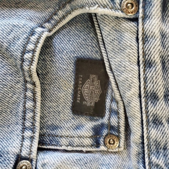 Harley-Davidson Vintage Relaxed Classic Logo High Rise Sz 14x28 Biker Bl… - Picture 2 of 11